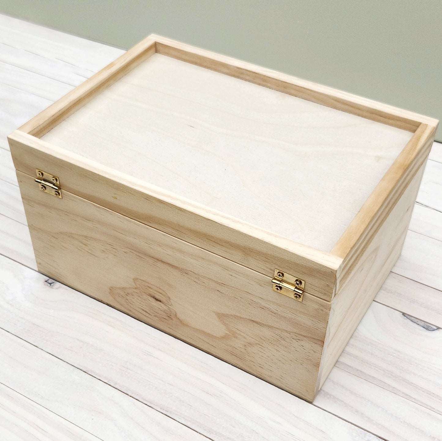 Wooden Hinged Lid Box (Blank)