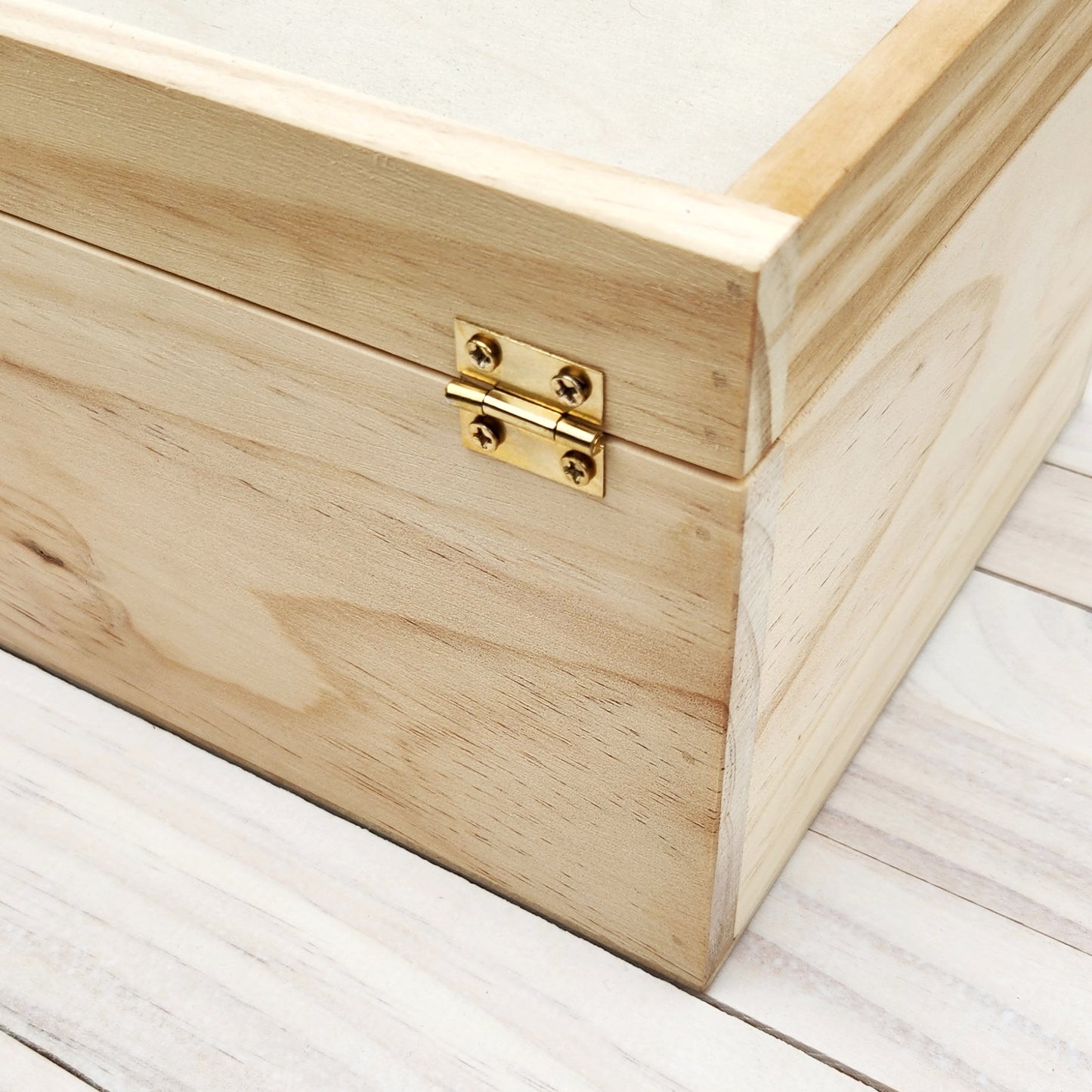 Wooden Hinged Lid Box (Blank)