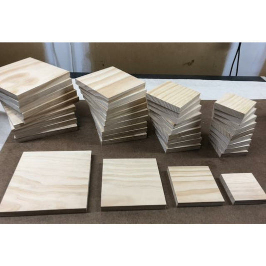 Solid Pine Craft Blank - Square (10cm)