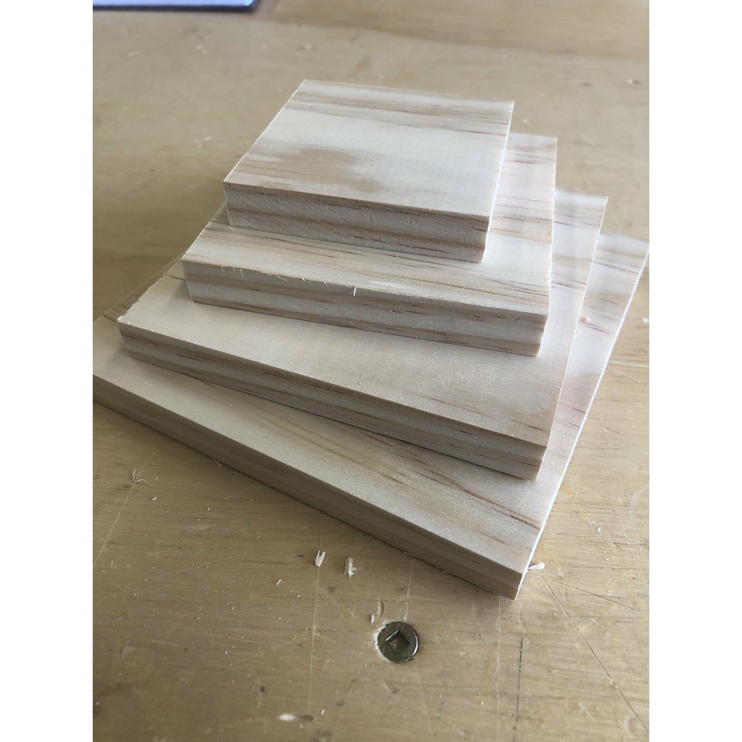 Solid Pine Craft Blank - Square 12cm