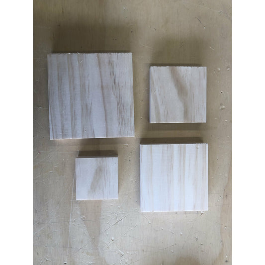 Solid Pine Craft Blank - Square 12cm