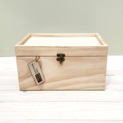 Wooden Hinged Lid Box (Blank)