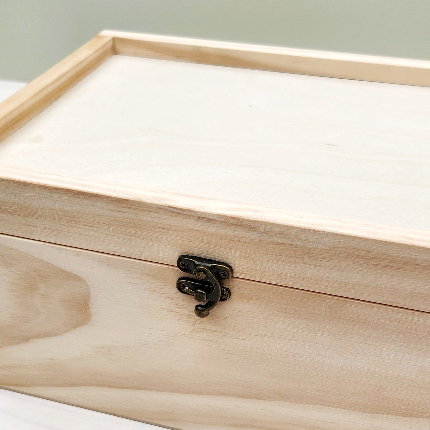 Wooden Hinged Lid Box (Blank)
