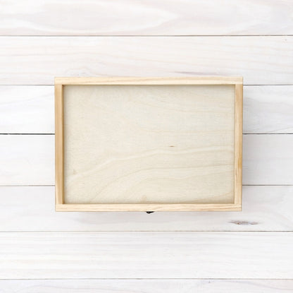 Wooden Hinged Lid Box (Blank)