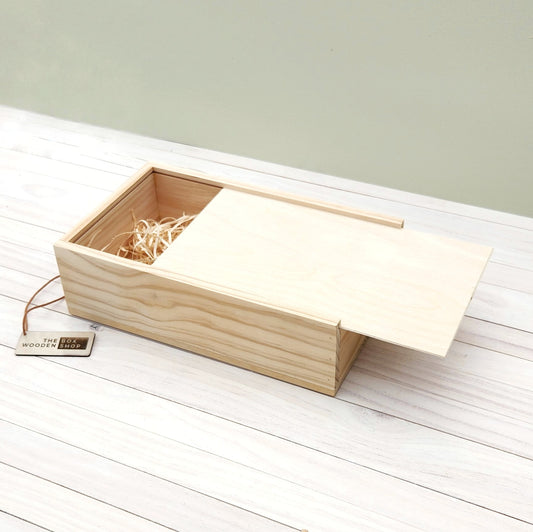 Wooden Sliding Lid Box (Blank)