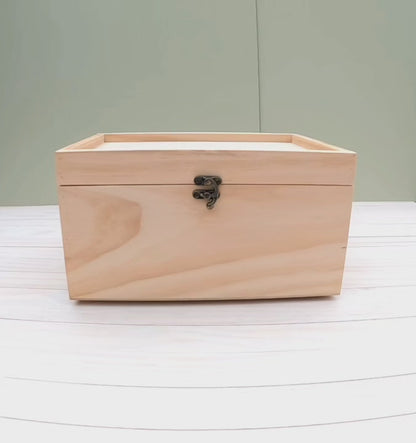 Wooden Hinged Lid Box (Blank)