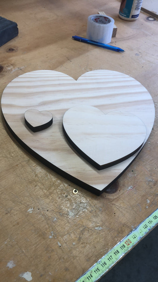 Solid Pine Craft Blank - Heart (25cm)